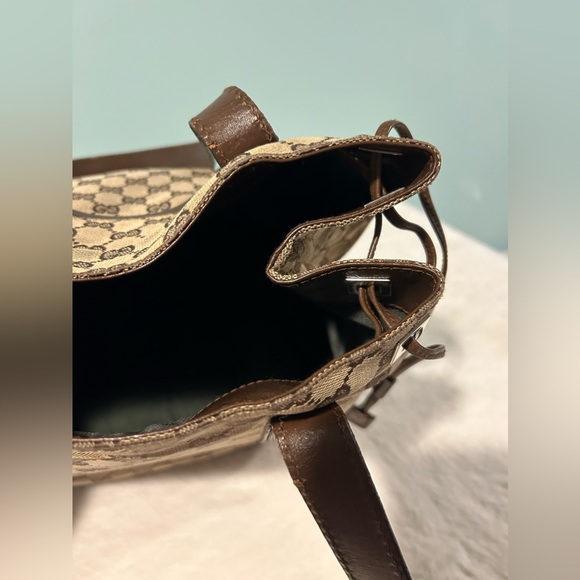 GUCCI Tote Large in Brown Canvas and Leather Materials! Authentic pre-owned - Picture 13 of 16